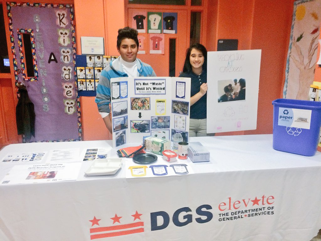 DCDGS's tweet photo. .@CardozoEC students volunteering to showcase their great work w/ our #GreenTeam at #BruceMonroe's STEM fair. https://t.co/OgYitndmuz