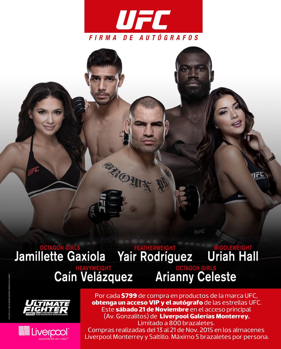 JESSDELAFTE's tweet photo. @cainmma @UriahHallMMA @ufc @UFCEspanol #AUTOGRAFOS #UFCMonterrey  TE ESPERAMOS EN LOS 4 #LIVERPOOLMTY #BRAZALETEVIP https://t.co/8xyTuYaiuz