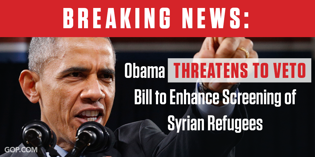 Obama threatens to veto Syrian refugee screening bill