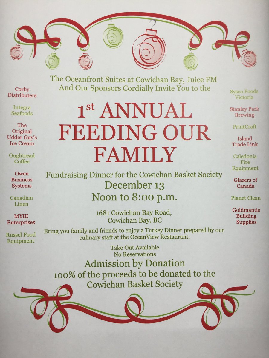 ofscowichanbay's tweet photo. #theseasontogive #donation #foodbank #deliciousmeal come check it out! https://t.co/j7wLhIgSsU