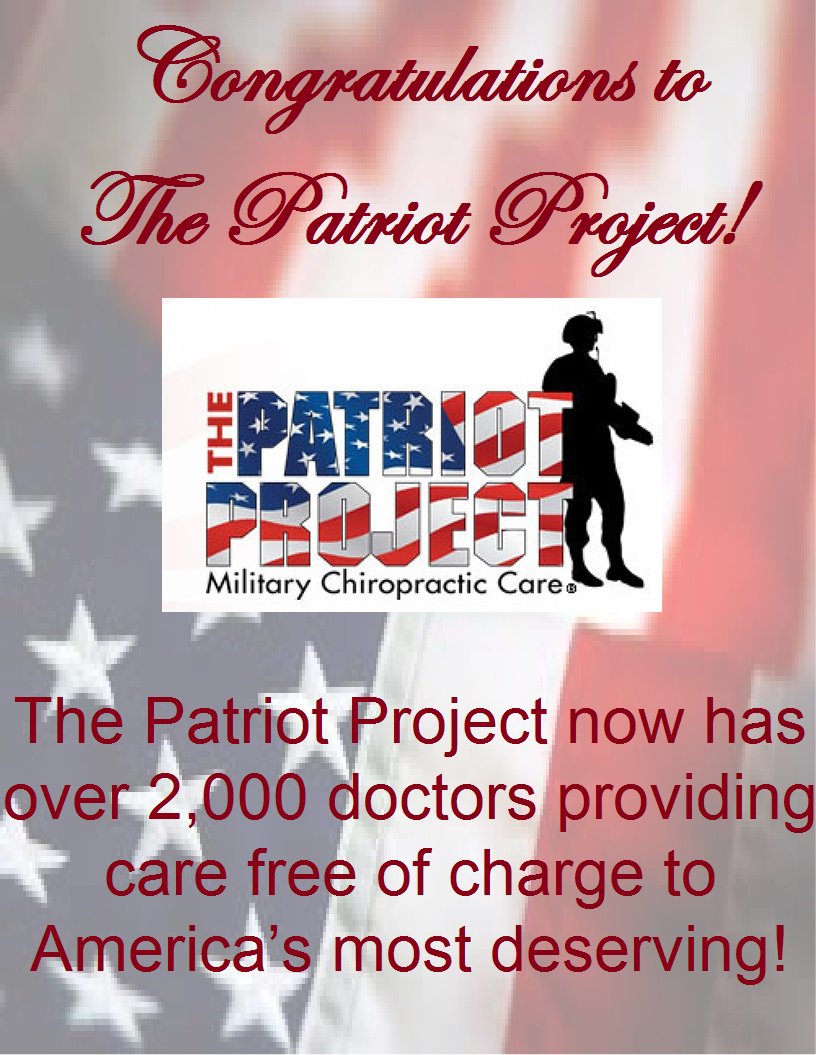 PatriotProject7's tweet photo. We're 1/3 closer to our goal of 6,000 #chiropractors! #Serve those who've #served! #veterans #military #charity #USA https://t.co/sX8WR1JxB7
