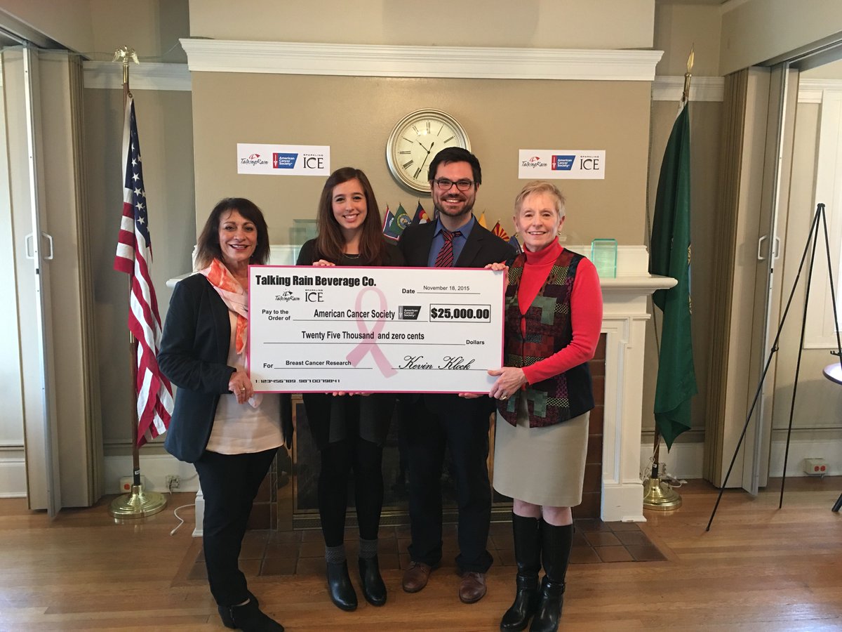 Talking Rain is proud to donate $25,000 to the <a href="/AmericanCancer/">American Cancer Society</a> to help fund breast cancer research. #sippink