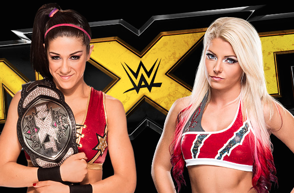 WWENXT's tweet photo. .@AlexaBliss_WWE's chance to dethrone @itsBayleyWWE is 1 HOUR away, only on @WWENetwork! https://t.co/np09rBmLEO https://t.co/TMkmWpB7YV