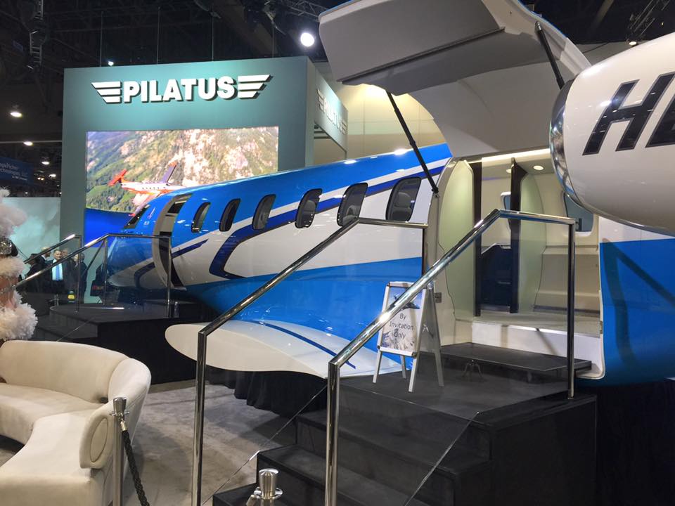 StatusJet's tweet photo. Great day at the @NBAA Convention! Visiting @GulfstreamAero &amp; @PilatusAircraft booths. #NBAA #LasVegas #JetGuy https://t.co/uHzTGSXluC