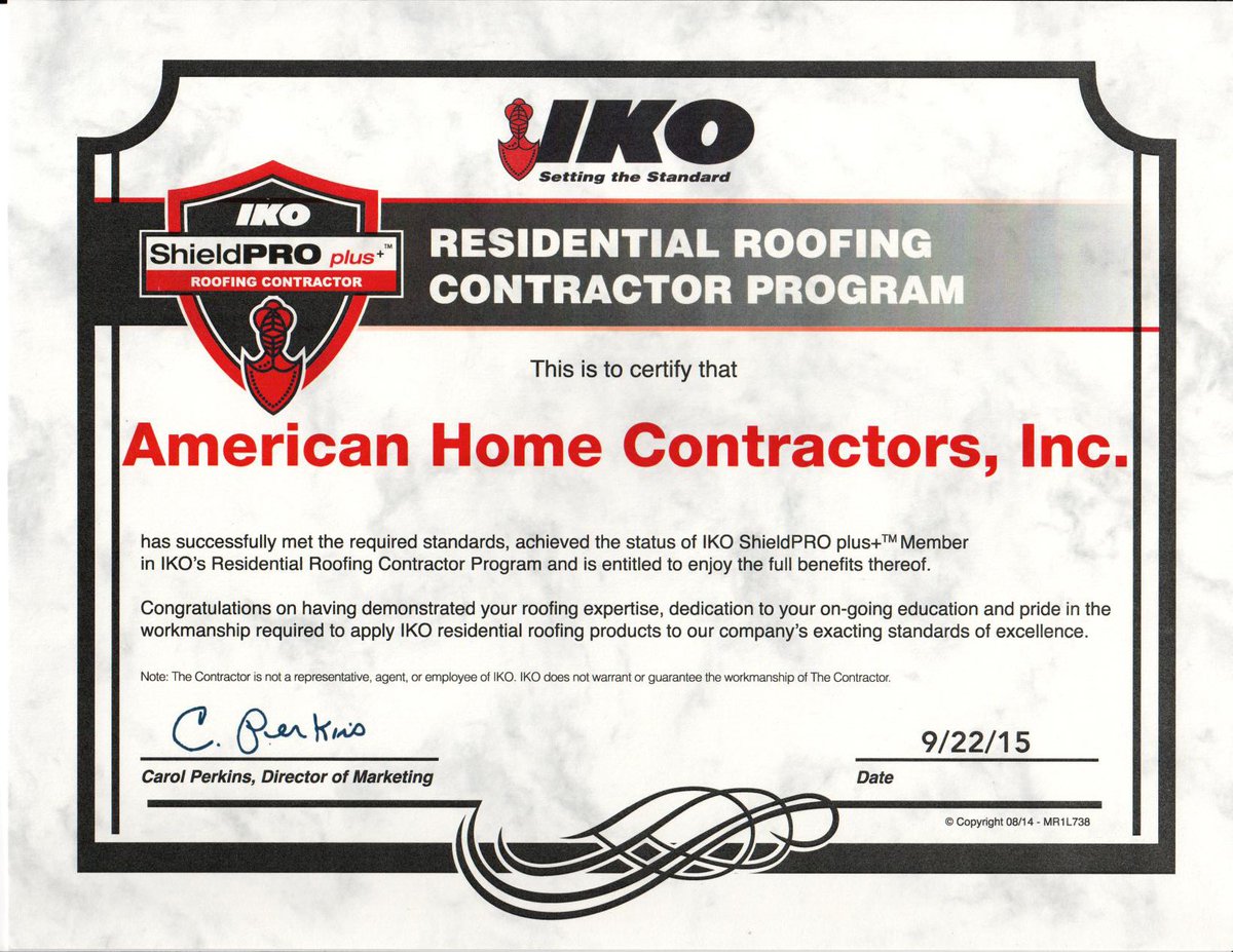 IKORoofing's tweet photo. MT @AHomeContractor We are very excited to now be an IKO ShieldPRO Plus+ contractor! #IKO #ShieldproPlus https://t.co/TjzxXUzTY8