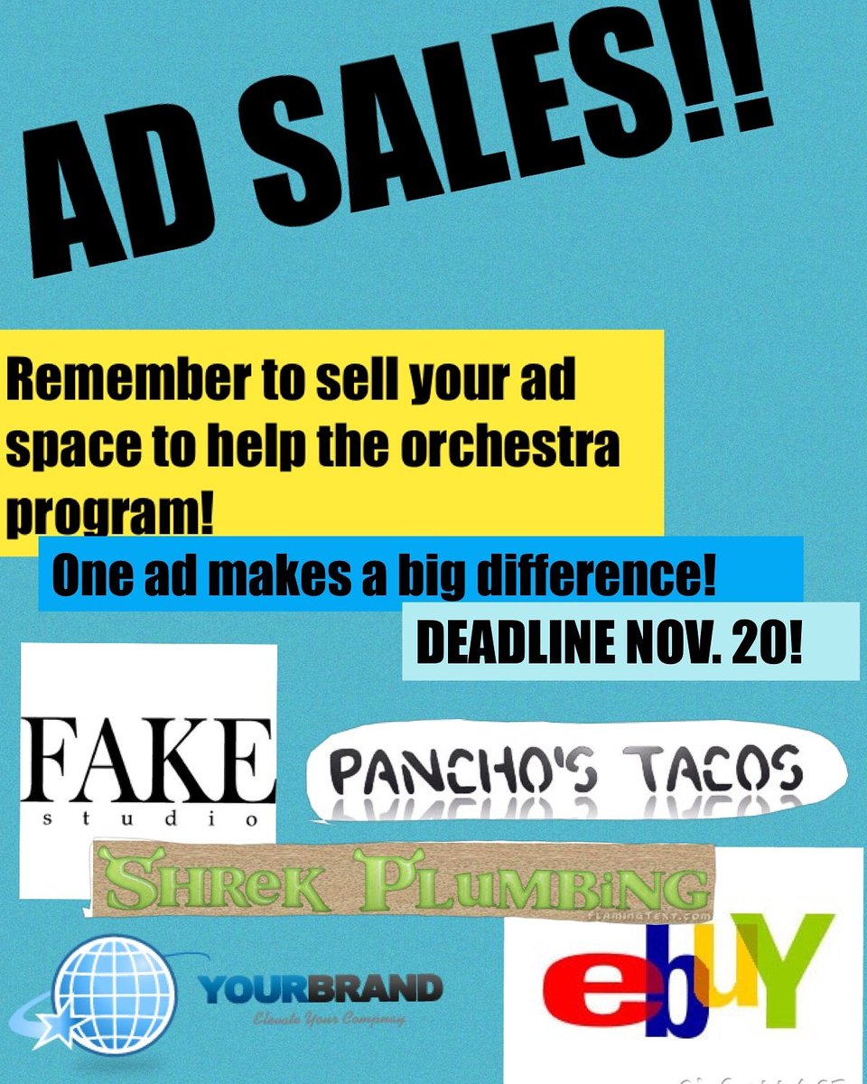 mustangorch's tweet photo. Don't forget to sell your ad spaces! Deadline is FRIDAY. SELL SELL SELL https://t.co/MeoZ3oDBKi