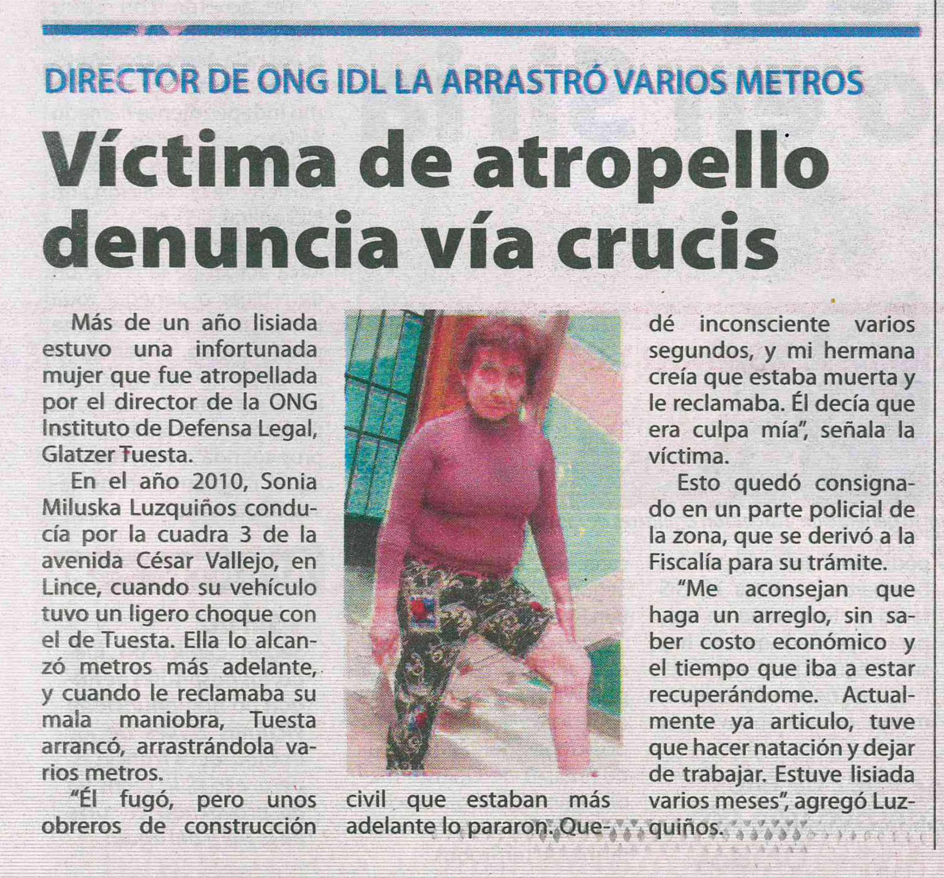 INFOMANIAPERU's tweet photo. Glatzer Eloy Tuesta quién atropelló y se dio a la fuga dejando desamparada a esta pobre mujer. Es Directivo de #IDL https://t.co/akOubI1BeZ