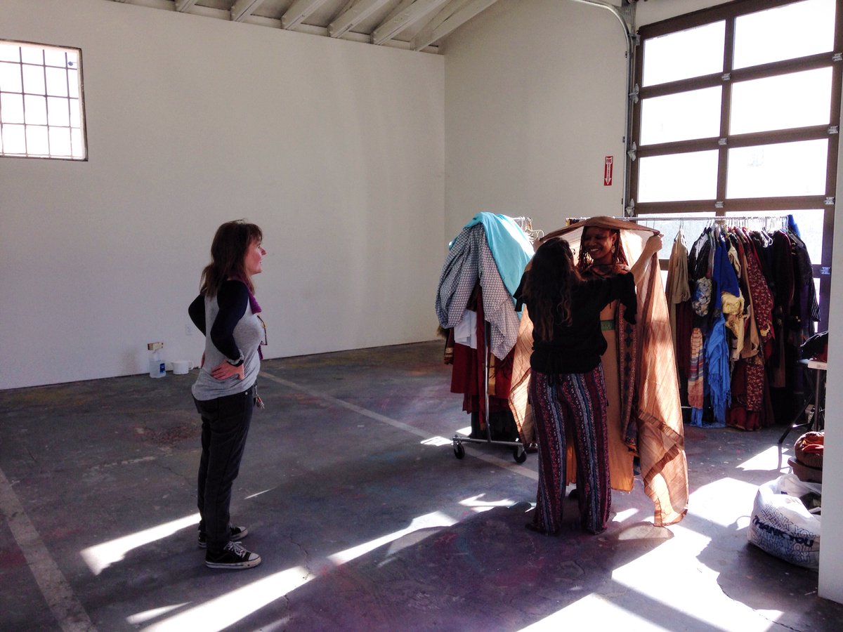Santa Barbara Revels is installed at the CAW right now, building costumes for their winter show! They look pretty.