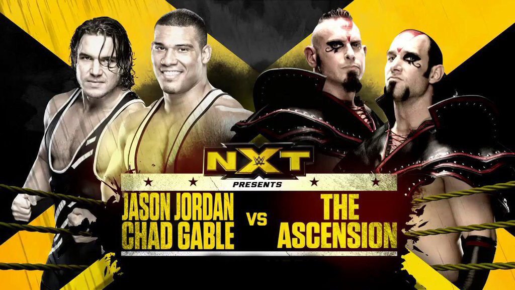 WWEGable's tweet photo. Less than 20 mins. until we take on the longest reigning tag champs in @WWENXT history.

#ReadyWillingAndGable https://t.co/W5ihJM7j00