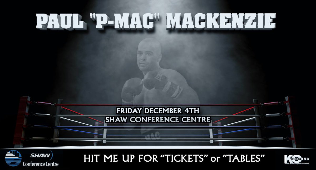 PMACBOXER's tweet photo. Just over 2 weeks until my fight on Friday Dec 4th at the @EdmontonSCC Your support is greatly appreciated #TEAMPMAC https://t.co/fWcmHoxvsU