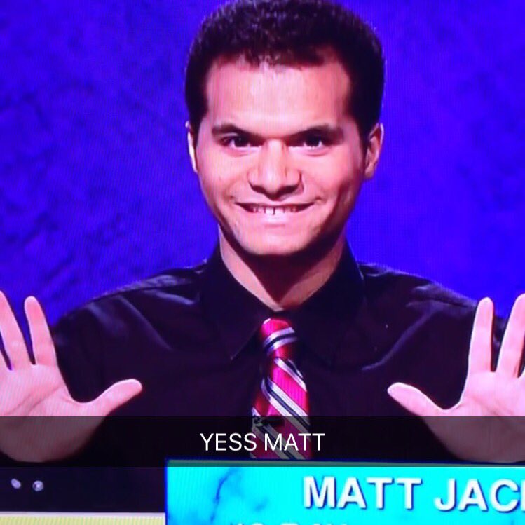 gladiator's tweet image. my dawg Matt is back on the Jep tonight #MrStealYoDailyDouble @Jeopardy #ToC2015