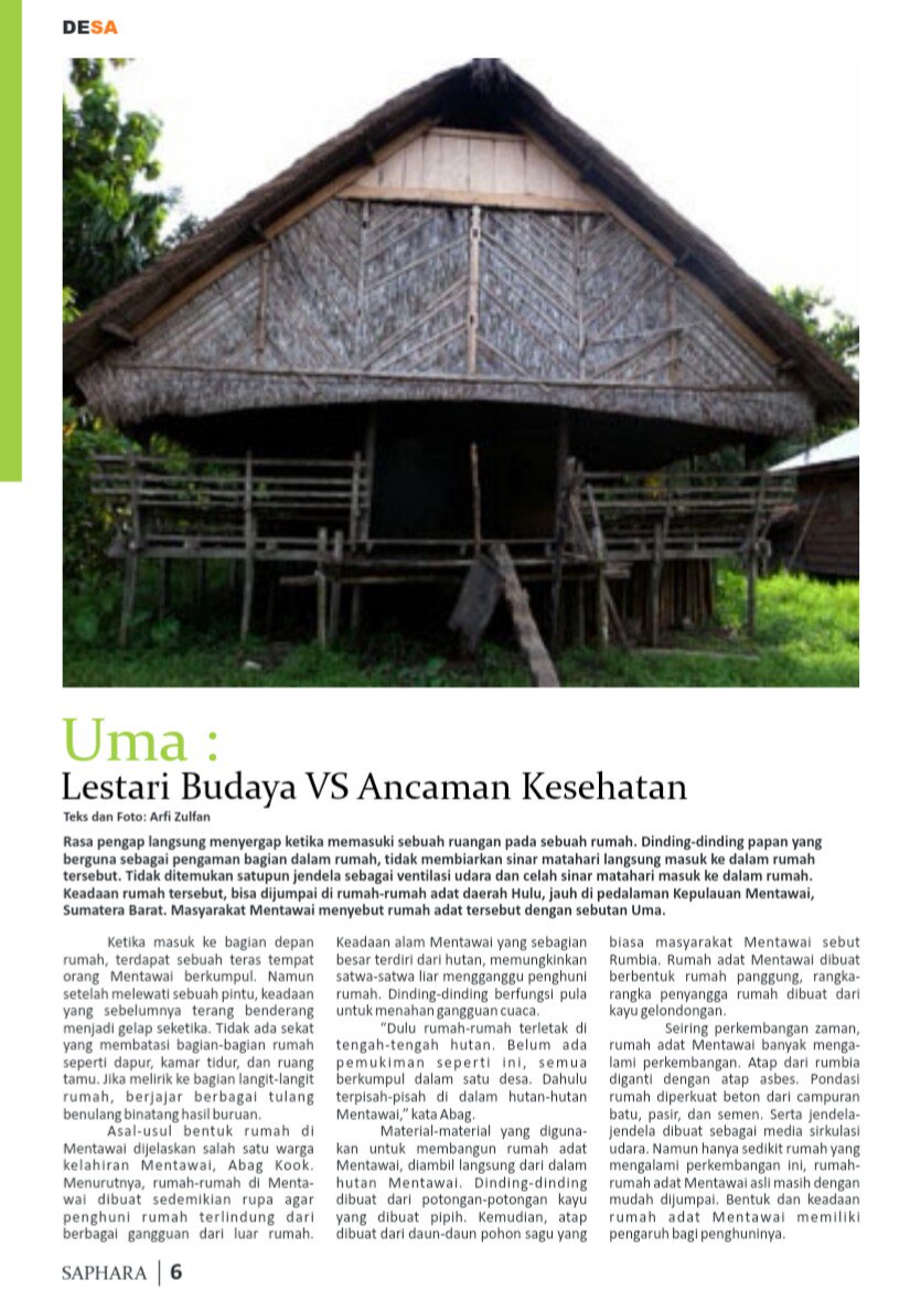 Uma: Lestari Budaya VS Ancaman Kesehatan saphara.web.id/edisi-9-oktobe…
