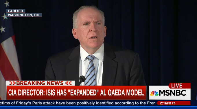 MSNOWNews's tweet photo. CIA Director John Brennan: ISIS has "expanded" al Qaeda's model
https://t.co/Hbk4baY65j https://t.co/aHqI0nvVal