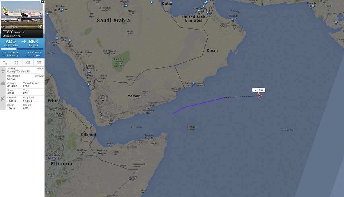 Michaelkelly707's tweet photo. @flyethiopian flight #ETH628 operated as an "all female functioned flight" from Addis to Bangkok is underway #avgeek https://t.co/Cv5BAthLIS