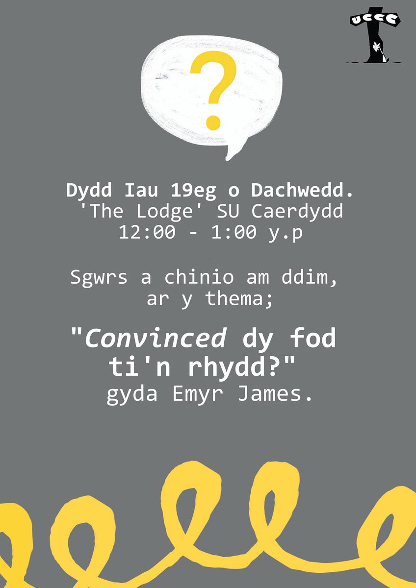 Cofiwch! Cinio am ddim, ag amser i feddwl am y cwestiwn "Convinced dy fod ti'n rhydd?" 12-1 yn Y Lodge #Convinced15