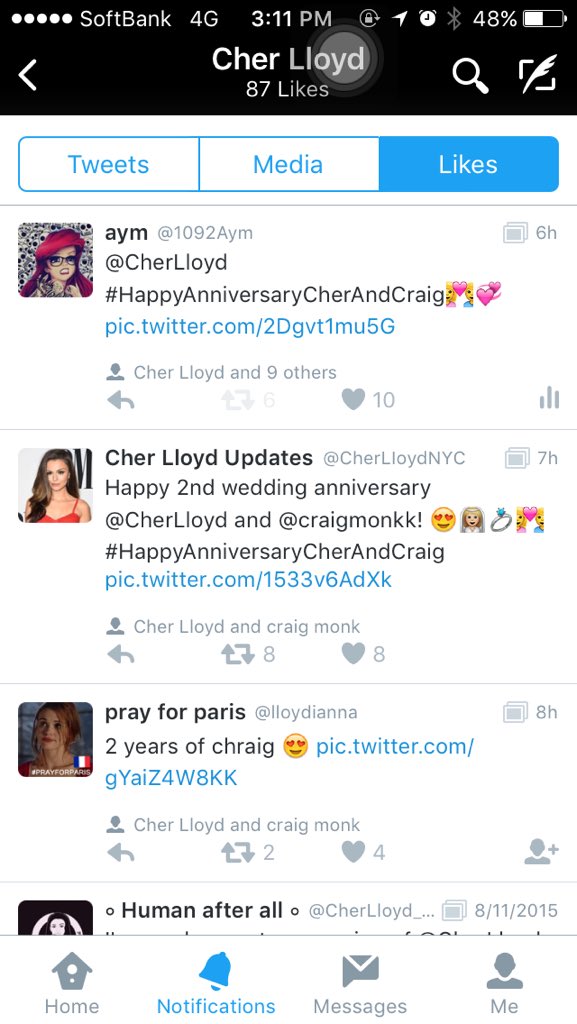 1092Aym's tweet photo. cherとcraigのlikeの1番上に自分の
tweetあるとか夢みたい、、😭💗💗
幸せ😳💭💕（ 笑 ） https://t.co/YpPq8NOR1P