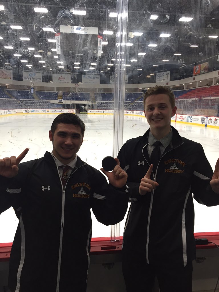 DreadHockey's tweet photo. Dexter hockey wins in 5-0 shutout in first regular season game! M. Wright with 15 saves and D. Milne with a fight! https://t.co/1hLIhIOGk7