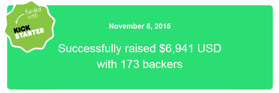 So immersed in Kickstarter haven't gotten to updating social media! Here's what happened in the campaign. :)