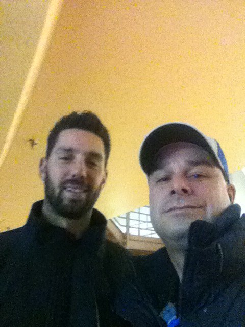 jayburke11's tweet image. Chris Colabello at the Oilers game. #sweetrun #bluejays