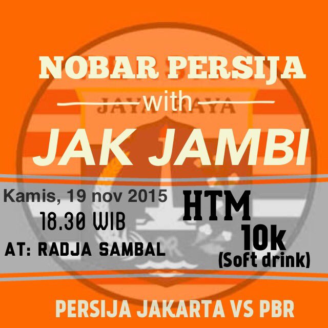Nobar Jak Jambi | kamis,19 november pukul : 18:30 wib | at radja sambal | htm : 10rb (soft drink) | cc <a href="/JakOnline/">JakOnline</a>