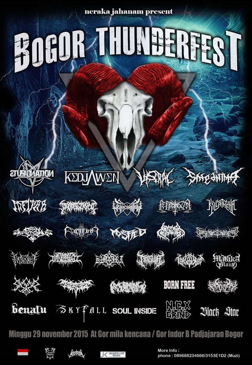 BOGOR THUNDERFEST
Minggu 29 november 2015
At Gor mila kencana / gor Indor B padjajaran Bogor)
star from 10:00 - End
