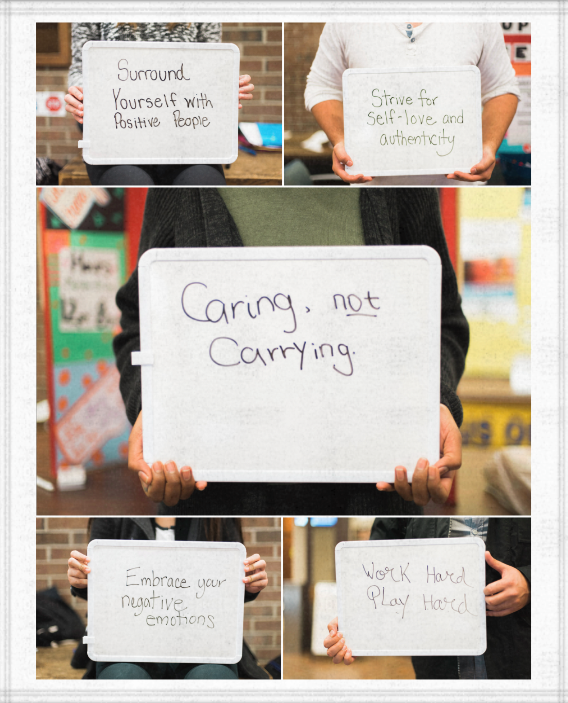 UWPSC's tweet photo. "What Is Your Affirmation?" these are UWin students affirmations. #PSC #WouldTalkingHelp #PositiveMessages 4/6 https://t.co/0dvTlio8aw