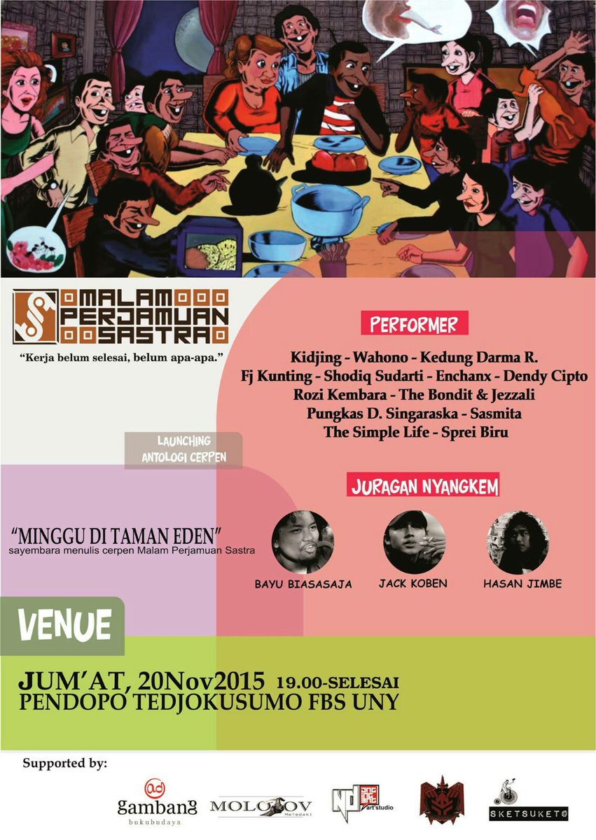 malamperjamuan's tweet photo. @ESKAteater @teatertangga @TGM_Yogyakarta @teaterLILIN @TeaterSenthir @kmsiugm @Ngopinyastro @selasa_sastra https://t.co/jTJ6he0pC8
