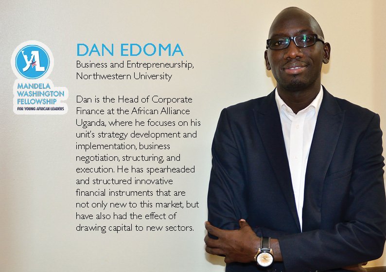 Meet #Ugandan entrepreneur Dan Edoma. A #YALIFELLOW. He's d co-founder of #Afrinovate- Financial Literacy Program