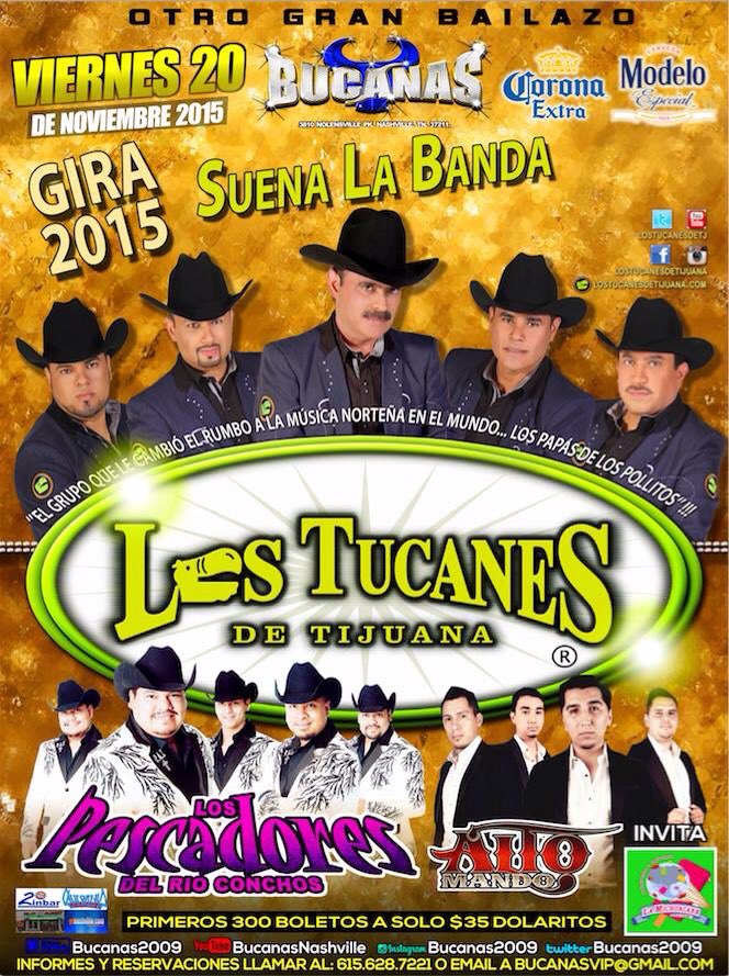 LTDT_Austin's tweet photo. NOS VEMOS ESTE VIERNES 20 DE NOVIEMBRE 2015 EN NASHIVILLE, TENESSEE. NO FALTEN @LosTucanesDeTJ @mairelih3 https://t.co/OmH0ZmRl0l