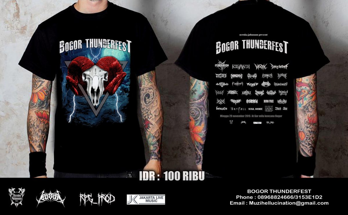 T-shirt Bogor Thunderfest
Size : M,L,XL
Harga : 100 ribu (free stiker)

Info :
089688234666/pin 3153E1D2