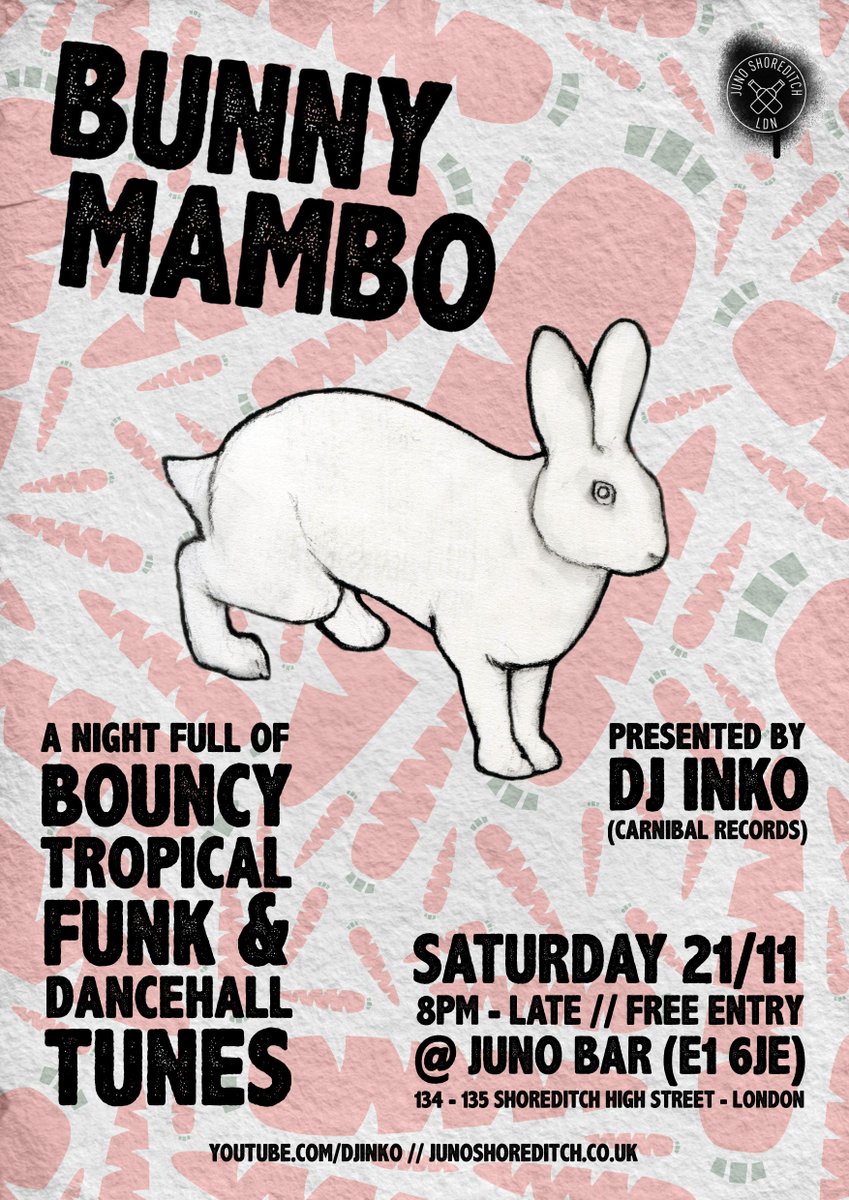Bunny Mambo is back at the lovely <a href="/Juno_shoreditch/">Juno Shoreditch</a> this Saturday!!!