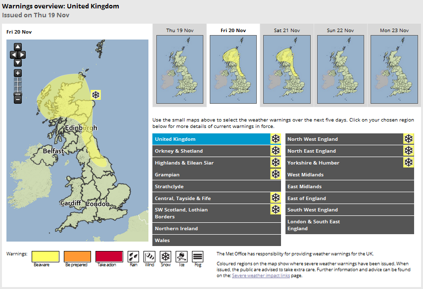 metoffice's tweet photo. Yellow severe weather warning for #snow has been issued. Stay #WeatherAware at https://t.co/CLJj9SperU #uksnow https://t.co/LiBaSRjuyu