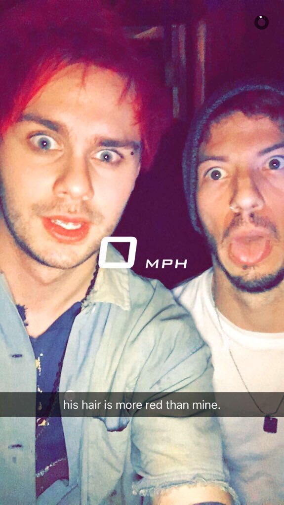 Michael and Josh Dun (of Twenty One Pilots) at Halsey's show tonight in LA #MTVStars 5SOS