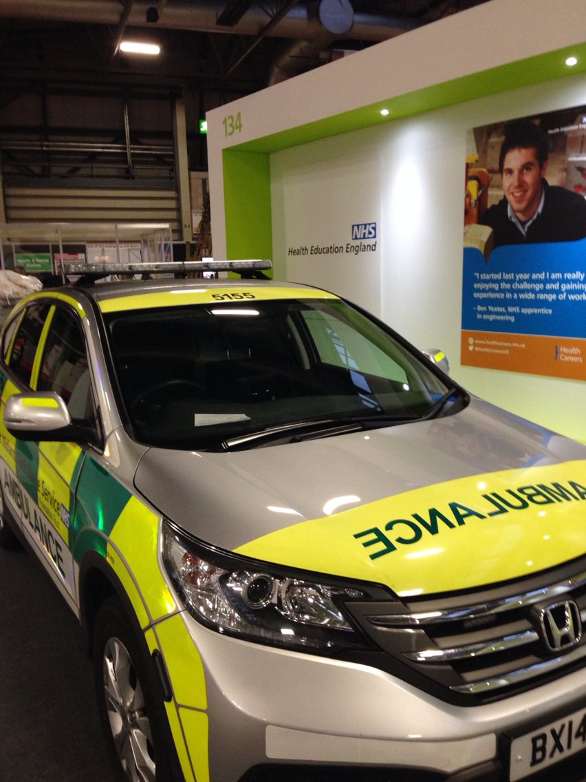 HealthCareersUK's tweet photo. Meet the ambulance team from @OFFICIALWMAS in hall 9 #tss2015. https://t.co/BX6Okoy4Fd