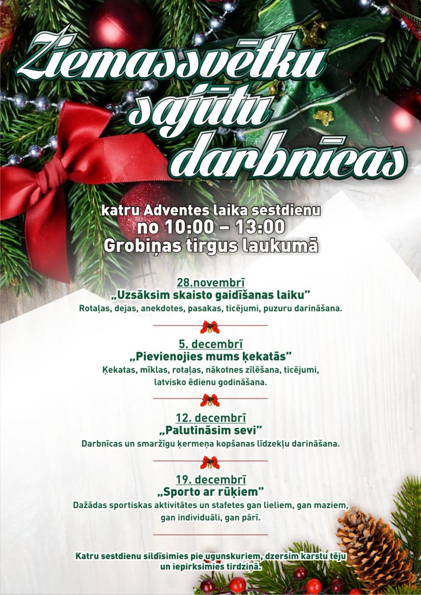 Grobinasnovads's tweet photo. Turpinām svinēt! 28.novembrī aicinām uz pirmo Sajūtu darbnīcu un VPDK "Sudmaliņas" 15 gadu jubilejas koncertu. https://t.co/P78bFNdsbC