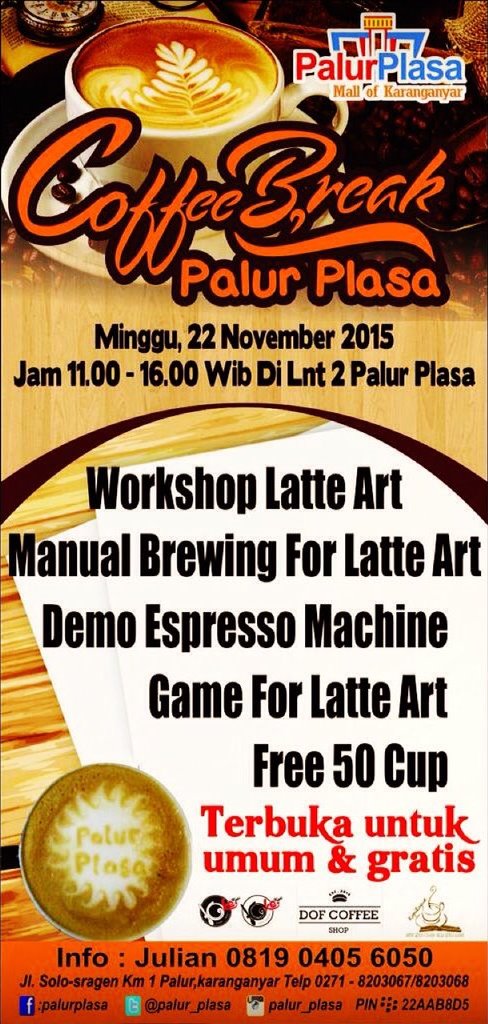 AgendaSOLO's tweet image. Yuk ajakin temen kamu ke acara Coffee Break @palur_plasa , ada workshop, demo, game &amp;amp; bagi-bagi kopi - @NgopiSerius