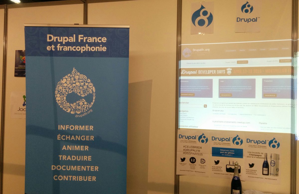 drupalfr's tweet image. Nous sommes présents au  stand B45 du #OSSPARIS15