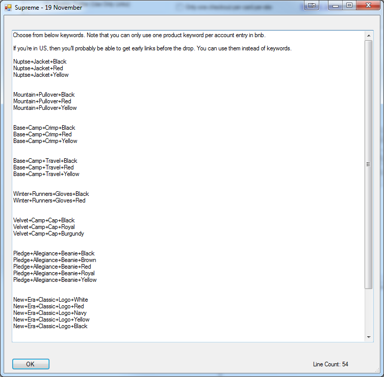 botbnb's tweet photo. Supreme keywords! You can get this screen from bot (restart if you don't) @njsneaks #TeamBnb https://t.co/KL9TOkBlxb https://t.co/HhR5eAE3GA