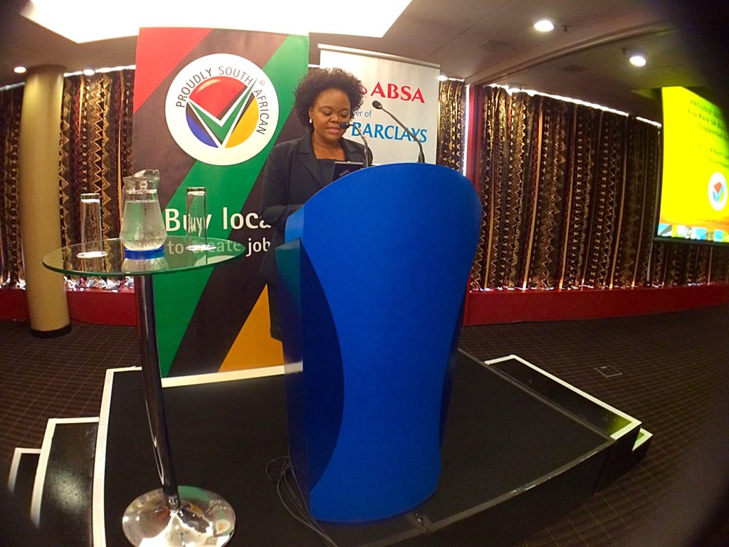 ProudlySA's tweet photo. #ProudlySA Chief Marketing Officer, @ngi_happy does her debut MC gig for us in KZN #excellent #fabulous #worldclass https://t.co/q8CramZkJN