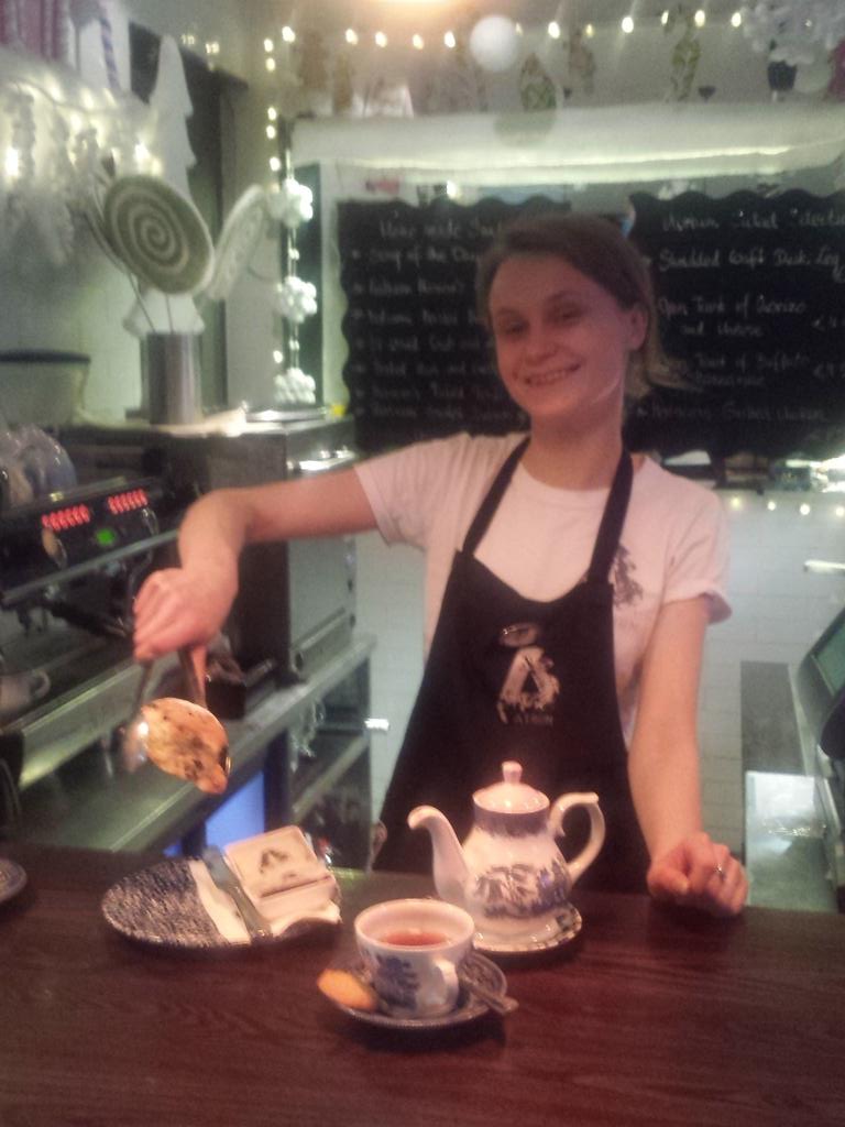 Paulina is waiting to serve you our delicious homemade scone # atrium # clarionCork # deliciousThursday
