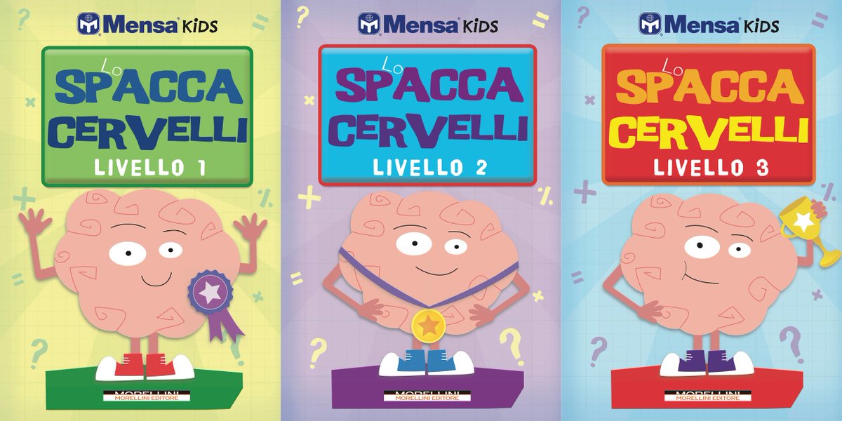 CreaLibro's tweet photo. Escono oggi per @MEditore i tre volumi #Spaccacervelli, quiz logici per ragazzi creati dal #MENSA, da noi tradotti https://t.co/SnqlmalqYL