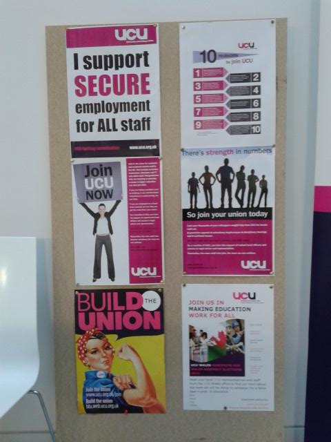 Rearranged posters 4 today #anticas15 Day 4 UCU Cardiff Met @UCUWales #JoinUCU supporting SECUREemployment for ALL