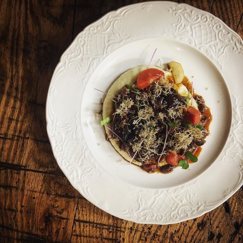 Chef_Rouge's tweet photo. Pheasant and pig ear ragu, aligot potatoes, whey cooked carrots, lichen.
@shoot_boss @jesse_brown85 #Loka #CrazyLoc… https://t.co/kfvAHD9T2j