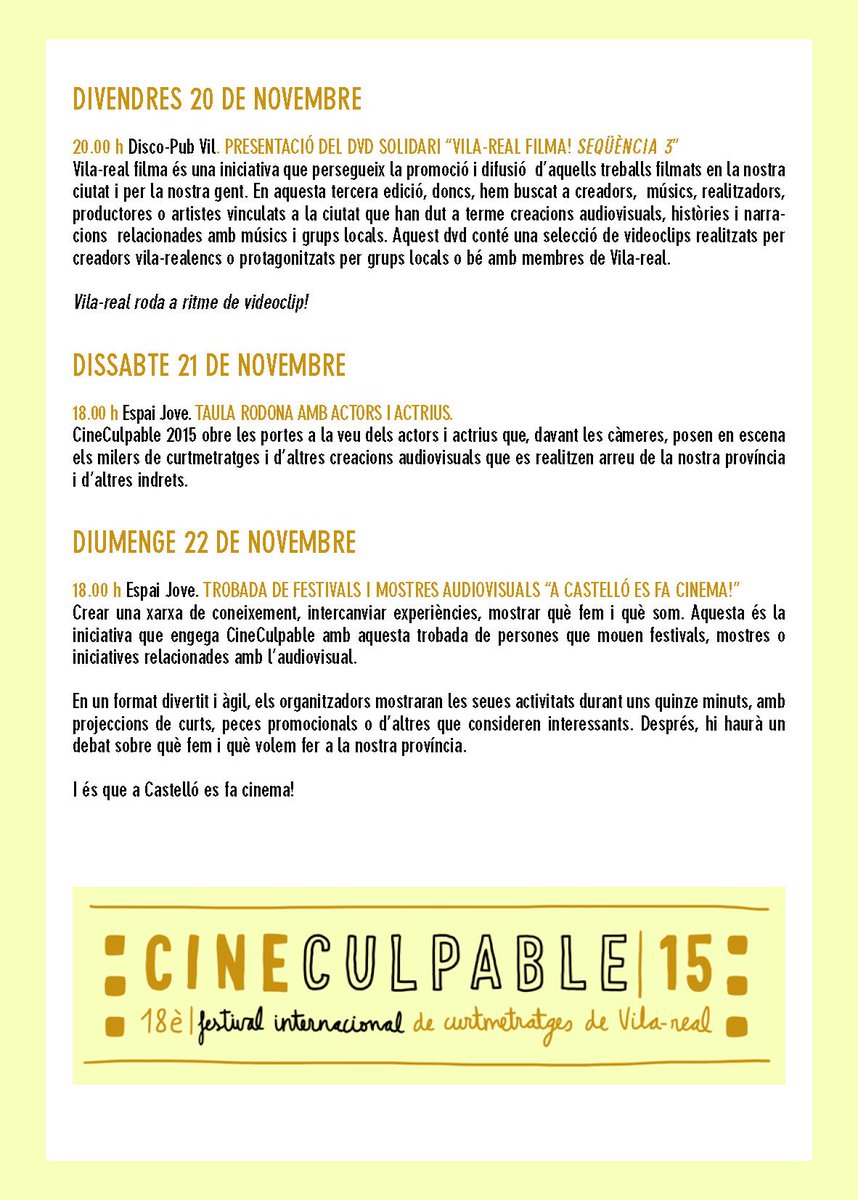Cineculpable's tweet image. Triple planazo cinéfilo de 'finde'. ¡Comenzamos! #CineCulpable2015
