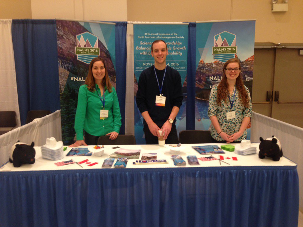 LivingLakesCA's tweet photo. With @AlbertaLake at #NALMS2015. Getting ready for 2016 in Banff, Alberta! https://t.co/PIS2T4ll4w