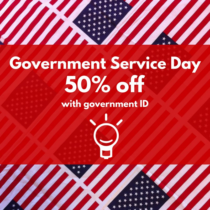 Thriftsmart's tweet photo. All Government Service workers today receive 50% off! #GovernmentDiscount #ThriftSmart https://t.co/8UO7IRsBeE