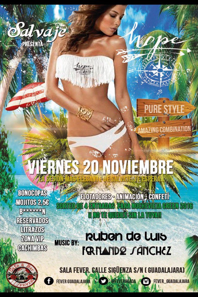 Este Viernes. Salvaje te presenta su sesión *HOPE*.