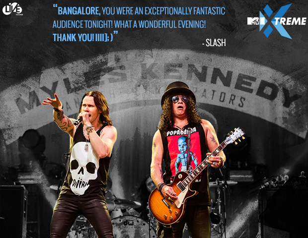 MtviXtreme's tweet photo. Bangalore,which was your favourite song from @Slash feat. @MylesKennedy and The Conspirators' set? #XtremeXperiences https://t.co/47RLmfYeWI