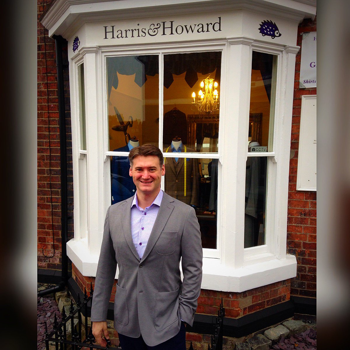HarrisandHoward's tweet photo. Carl is VERY Happy with his new Swacket! Perfect for smart casual wear. #Bespoke #Soft #Quality #HarrisandHoward https://t.co/LeVa9nLyVJ