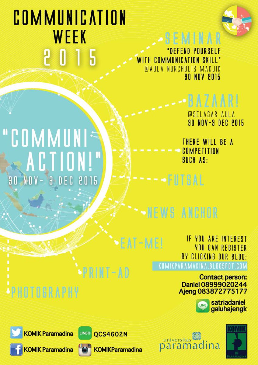 CommWeek19's tweet photo. @KampusUpdate @seputarkampus @infojakarta COMMUNICATION WEEK 2015,
Check --> https://t.co/0ZAvwEML56
#CommWeek2015 https://t.co/oEWcDzjHop
